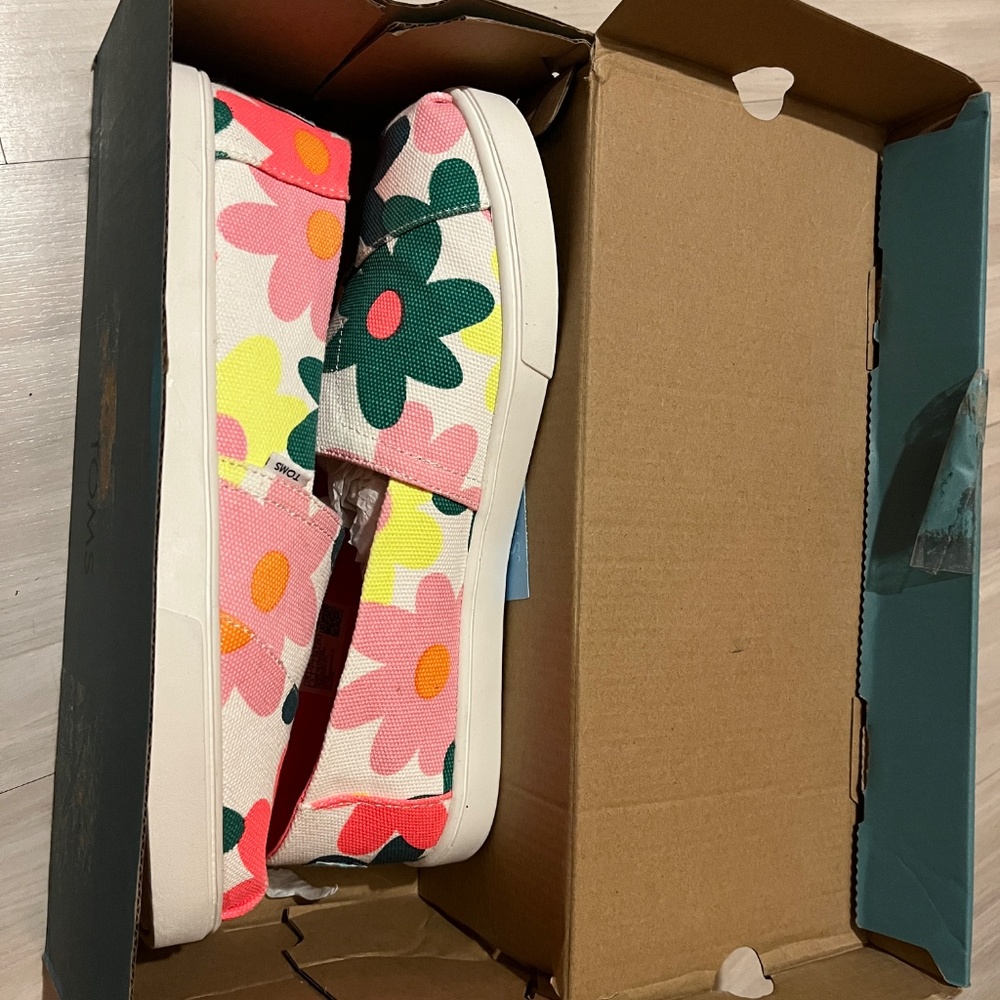 Toms Womens Alpargata Cupsole Egret Retro Floral Print - Picture 9 of 9